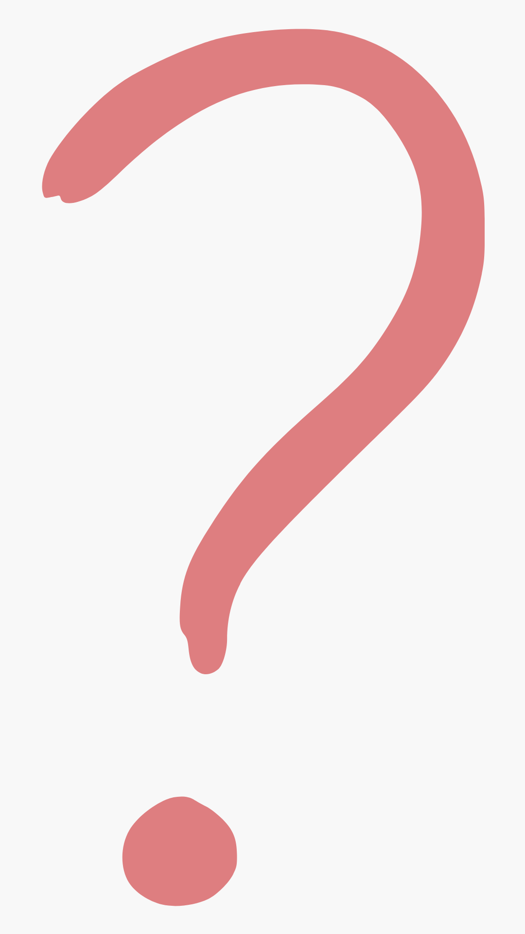 Image of a question mark in dusky pink